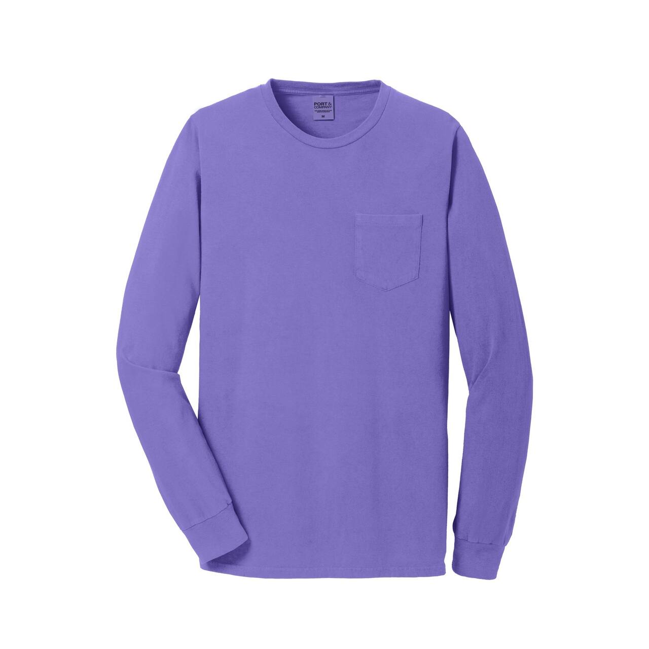 Port & Company® Beach Wash® Garment-Dyed Long Sleeve Pocket T-Shirt